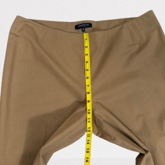 Lafayette 148 New York Stanton Ankle Pants Cotton Blend Side Zip ‎Size 14 Khaki - Picture 7 of 9